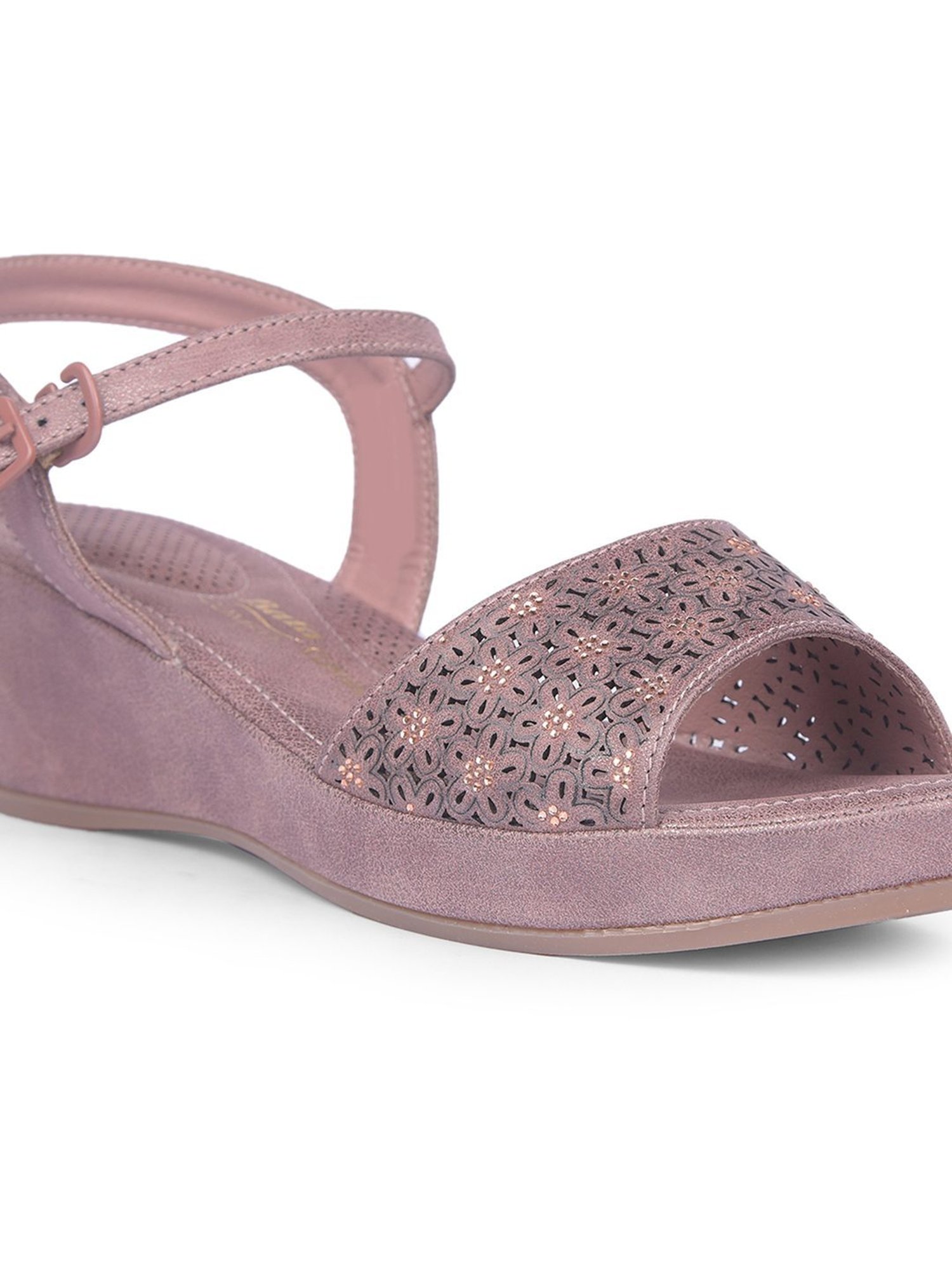 Bata Women's CORA Pink Ankle Strap Wedges