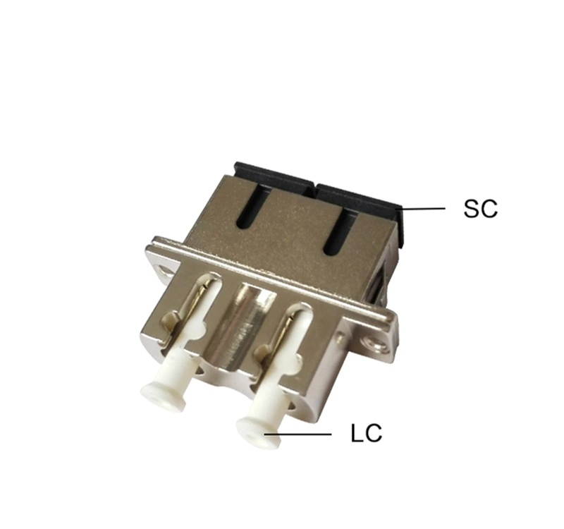 LC-SC hybrid adapter duplex fiber optic connector female to female metal housing green blue black coupler ELINK
