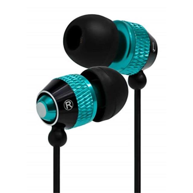 Bastex Universal Earphone/Ear Buds,3.5mm Plug, Bass Stereo Headphones In-Ear,Tangle Free Cable, with Built-In Microphone Earbuds For iPhone,iPod,iPad,Samsung,Android,Mp3,Mp4 and more-Blue/ Black