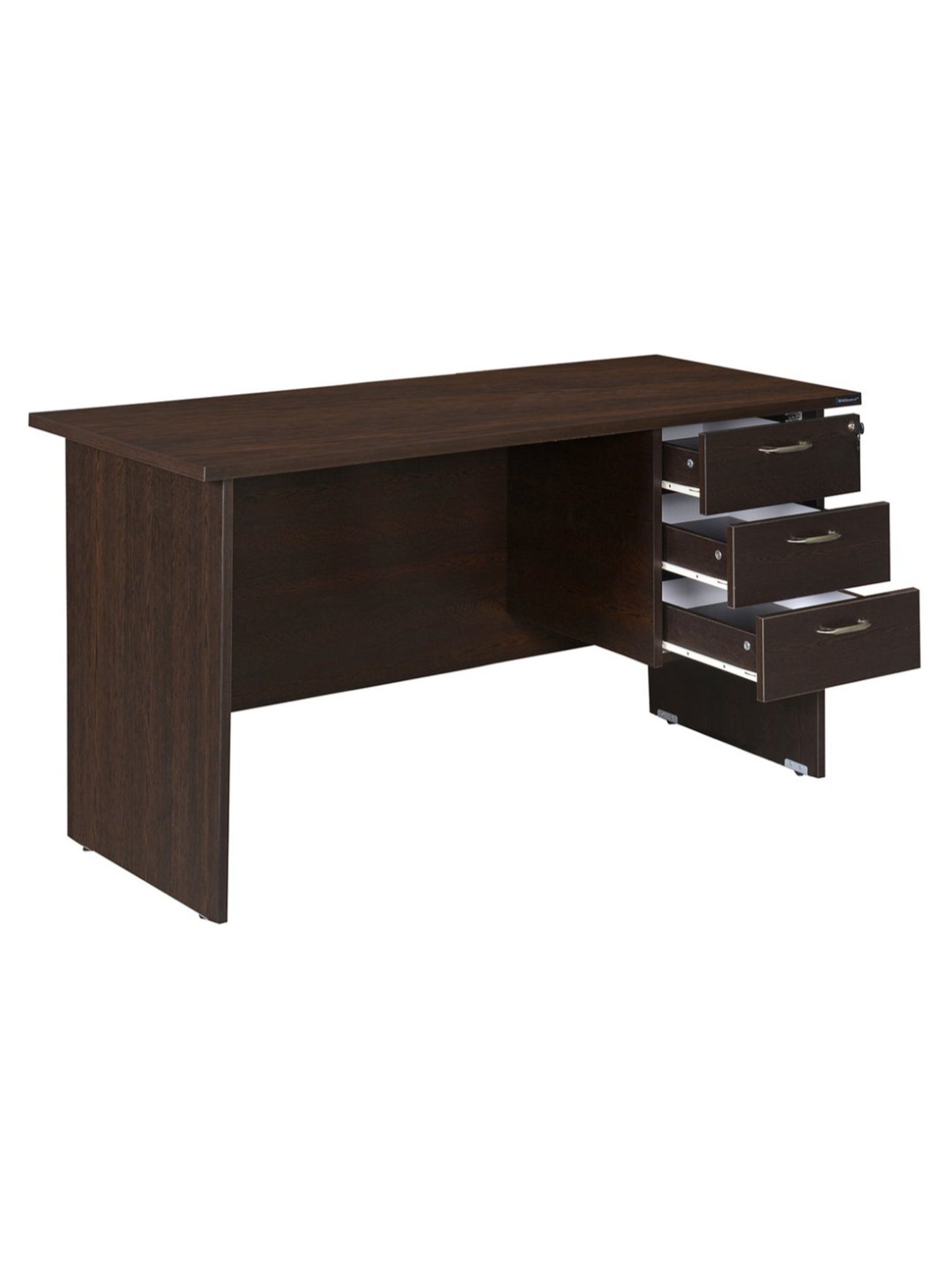 Nilkamal Maximus Black Engineered Wood Office Table with 3 Drawers