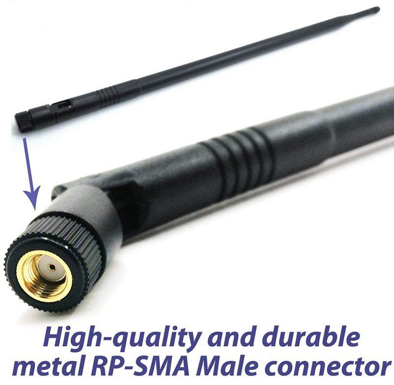 Dual Band Wi-Fi 9dbi Booster Long Range Omni Directional 2.4/5Ghz 802.11n/b/g Antenna with RP-SMA Male Connector on Magnetic Base (19,5"/50cm RG174 Coaxial Cable)
