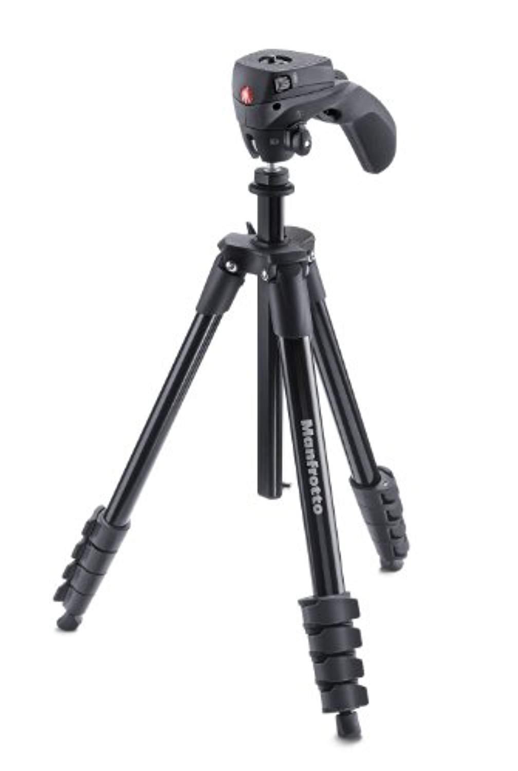 Manfrotto 5-Section Compact Action Aluminum Tripod, 3.31lbs Capacity, Black