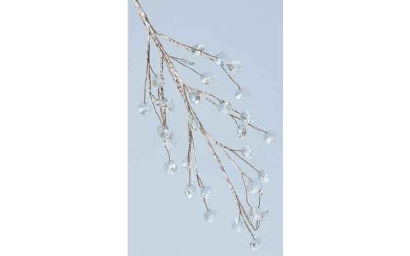 Roman 18" Clear and Brown Birch Artificial Christmas Pick with Gem Accents