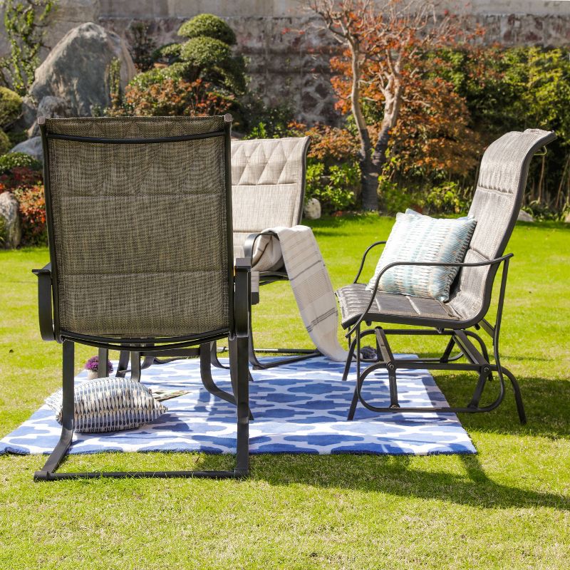 4pc Conversation Steel Patio Seating Sets Gray - Lokatse