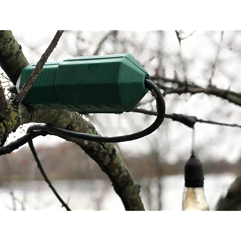 Green  Electrical Extension Cord Protective Safety Cover WaterResistant Indoor Outdoor Cord Fastening Cord Retention Management AV patio string lights holiday wedding event lights