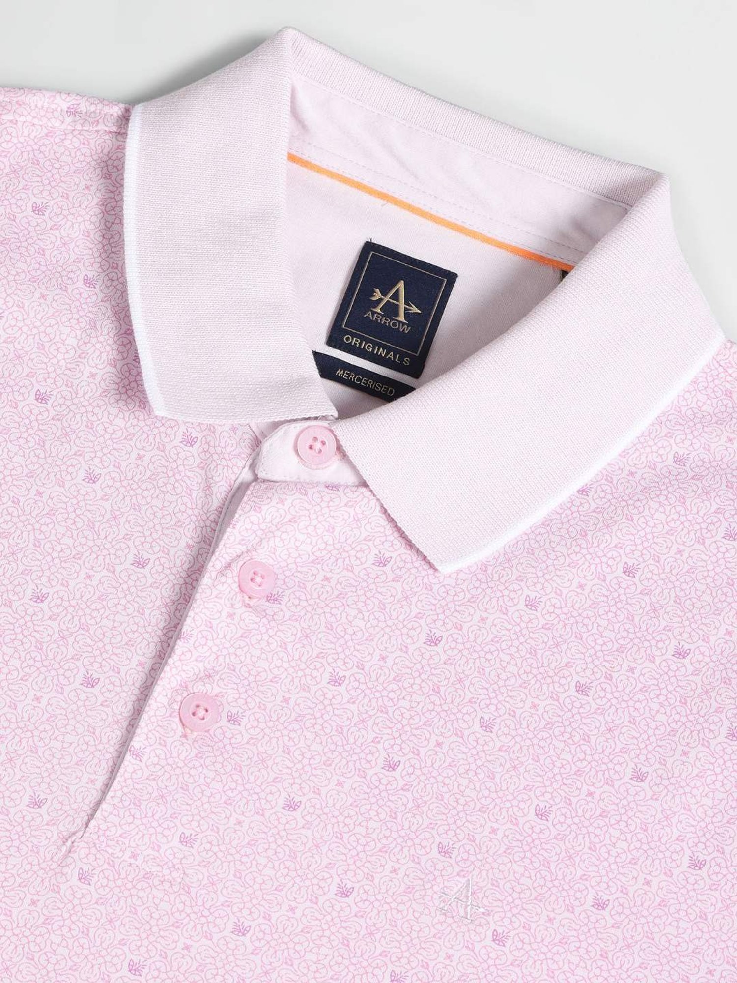 Arrow Purple Cotton Regular Fit Printed Polo T-Shirt