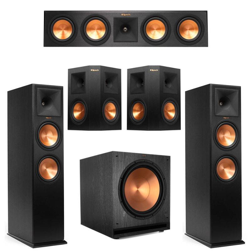 Klipsch 5.1 Ebony System with 2 RP-280F, 1 RP-450C, 2 RP-250S, 1 SPL-150 Sub