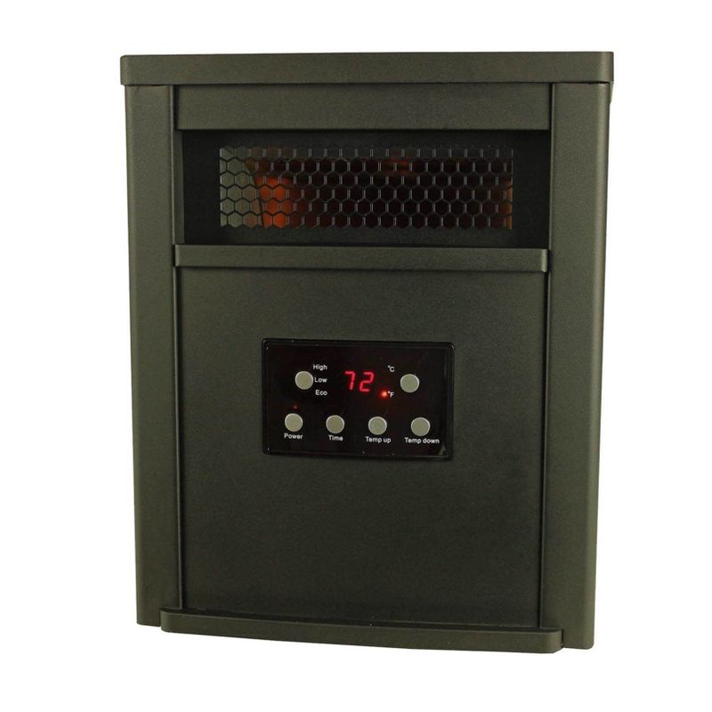 LifeSmart LS-6DMIQH-X 6 Element 1500 Watt Portable Electric Infrared Room Space Heater for Indoor Use with Tip  Protection and Adjustable Thermostat