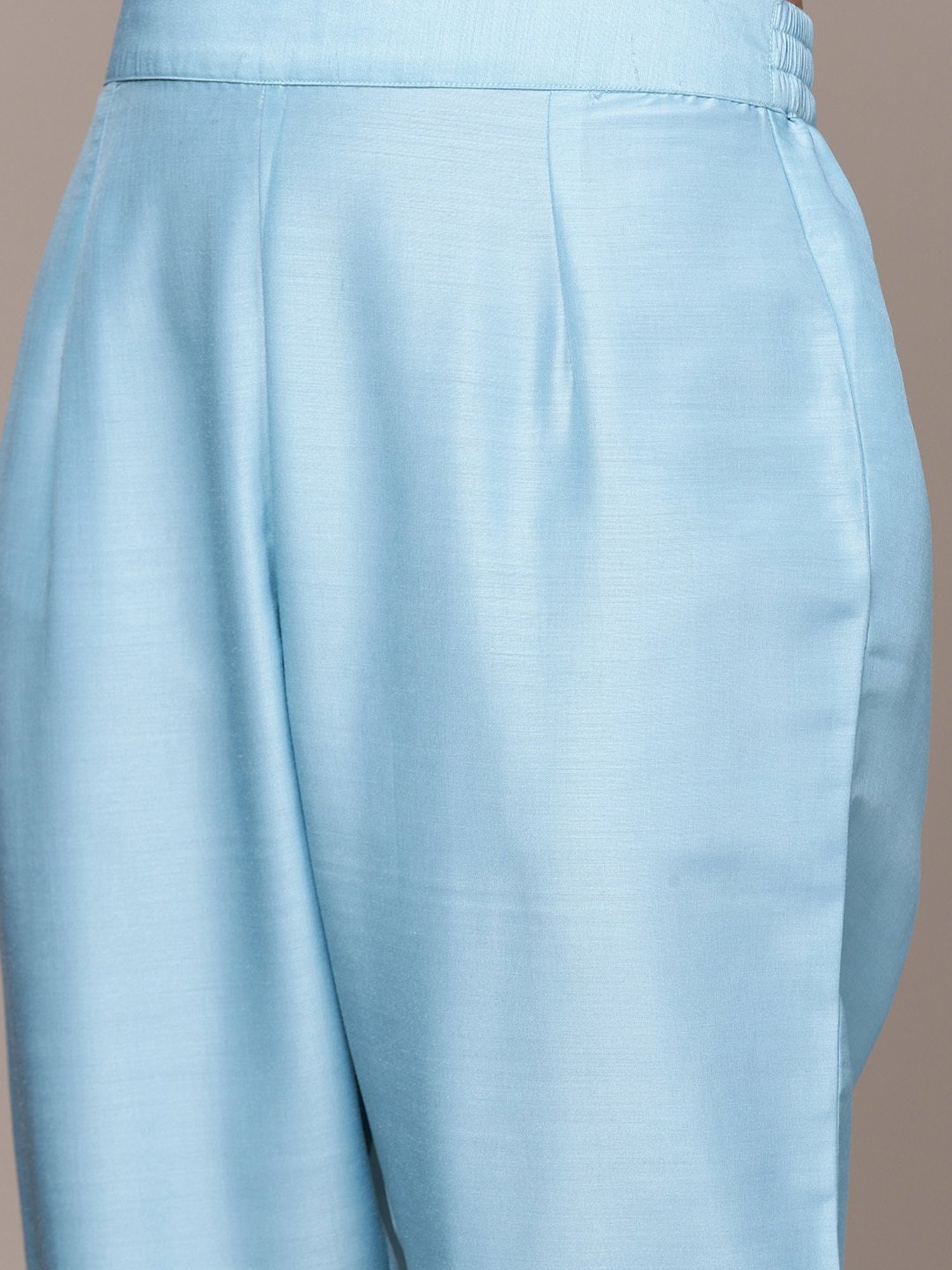 Ziyaa Blue Floral Print Kurta Pant Set