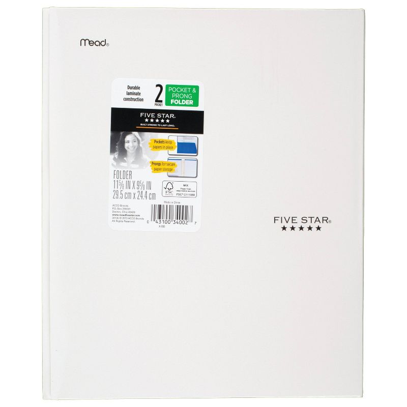 Five Star Paper Portfolio Pocket and Prong Random Color - Mead