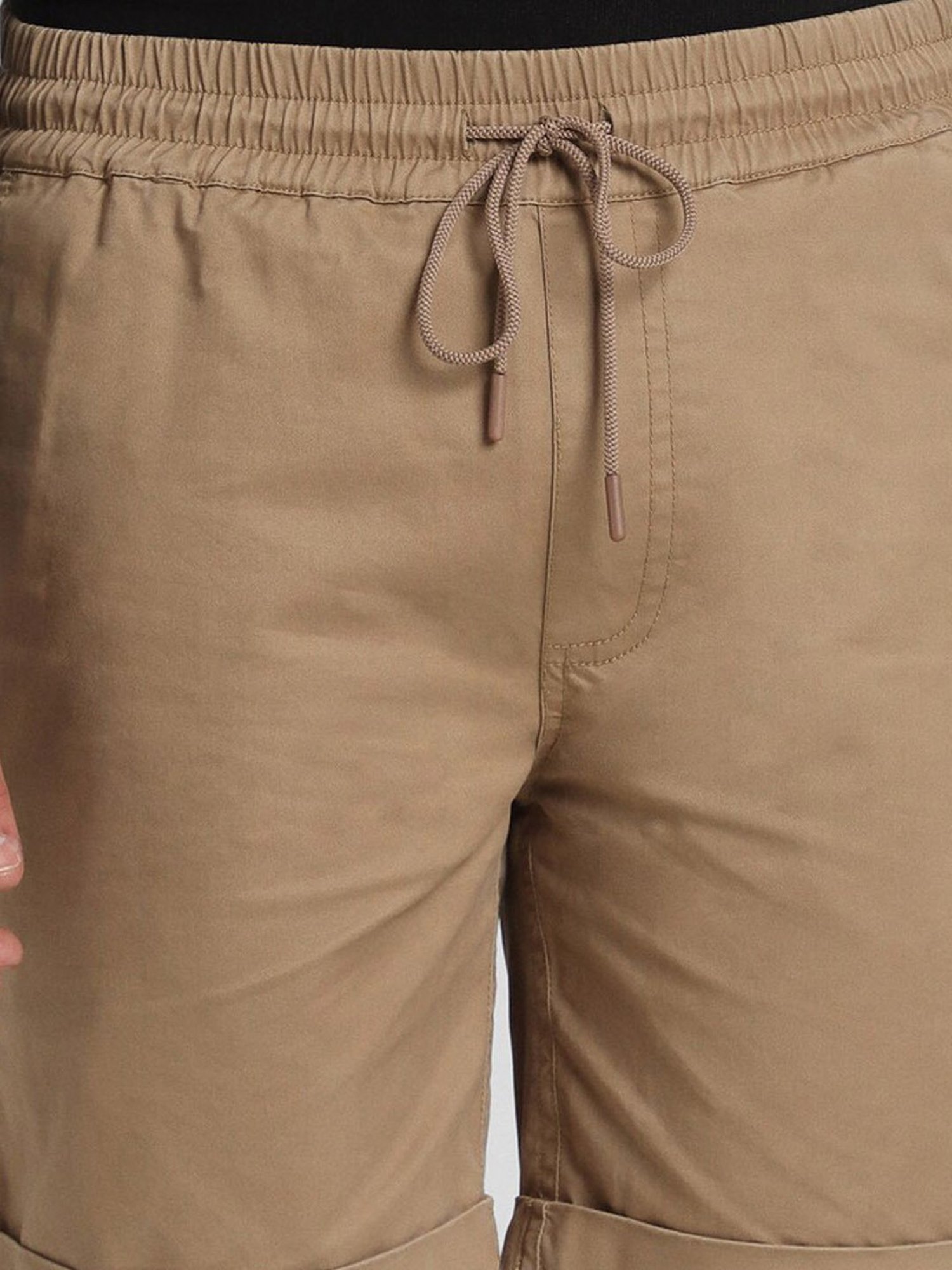 Forever 21 Khaki Cotton Regular Fit Shorts