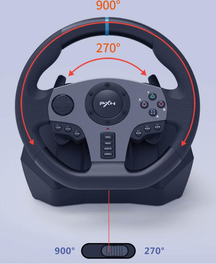 PXN-V9 racing game steering wheel compatible with PC/PS3/PS4/Xboxone/Switch 900 degrees