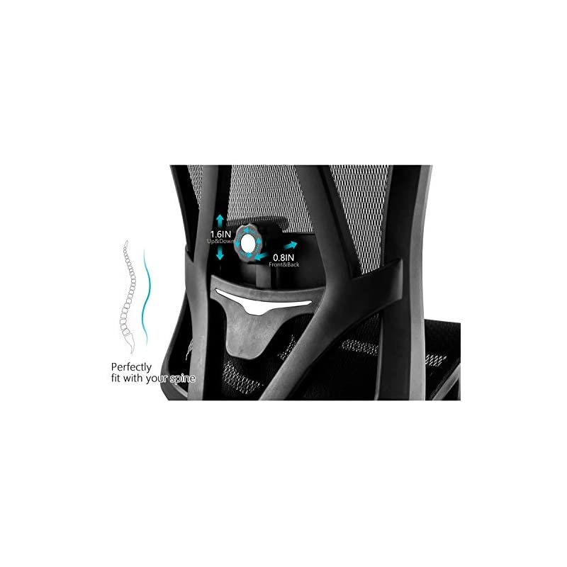 Ergonomic Office Chair with Adjustable 3D Armrest, Headrest and Lumbar Support - High Back Mesh Chair with Breathable Mesh Seat- Reclinable Computer Desk Chair