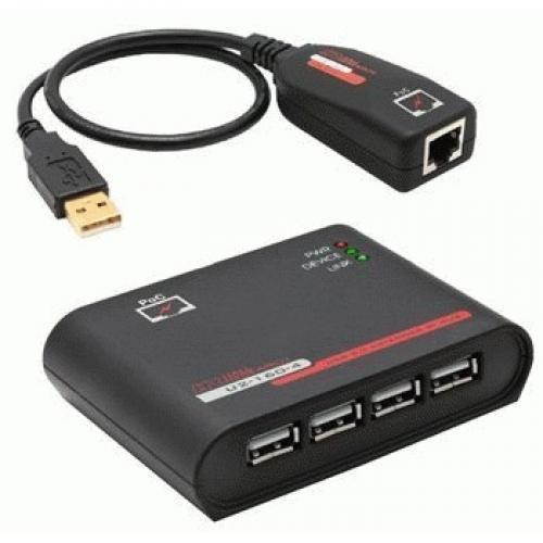 Hall Research USB 2.0 on Cat6 Extender Kit with Hub - Network (RJ-45)USB - 164.04 ft Extended Range