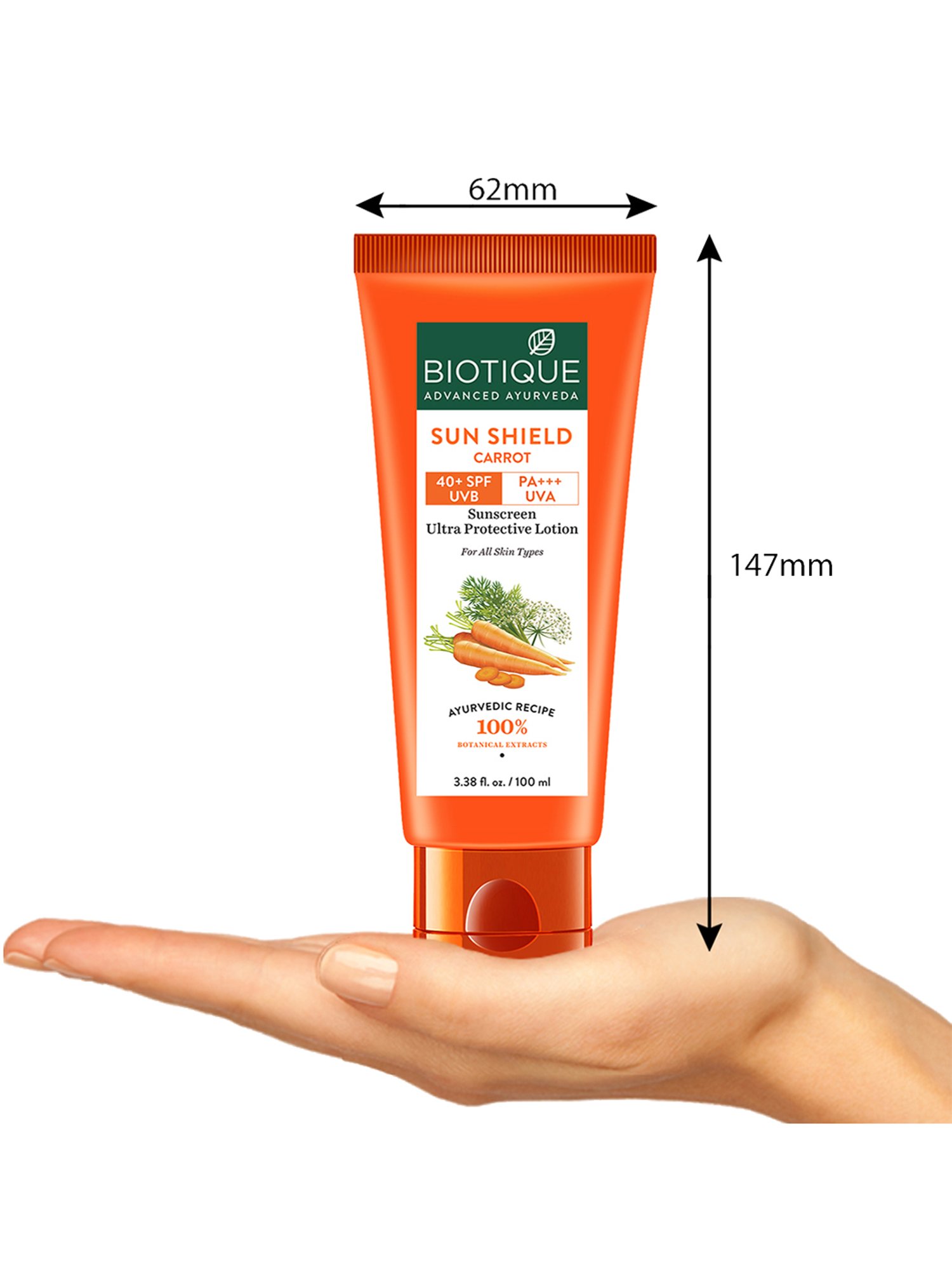 Biotique Sun Shield Carrot SPF 40 Sunscreen Lotion - 100 ml