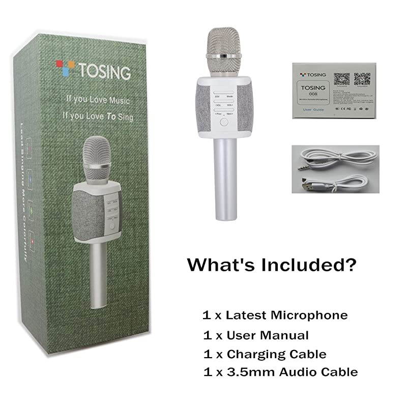 Wireless Karaoke Microphone for Teenagers Family Adults4 in 1 Portable Handheld Home Party Bluetooth Karaoke Speaker MachineTop Birthday Gifts for GirlsBest Present