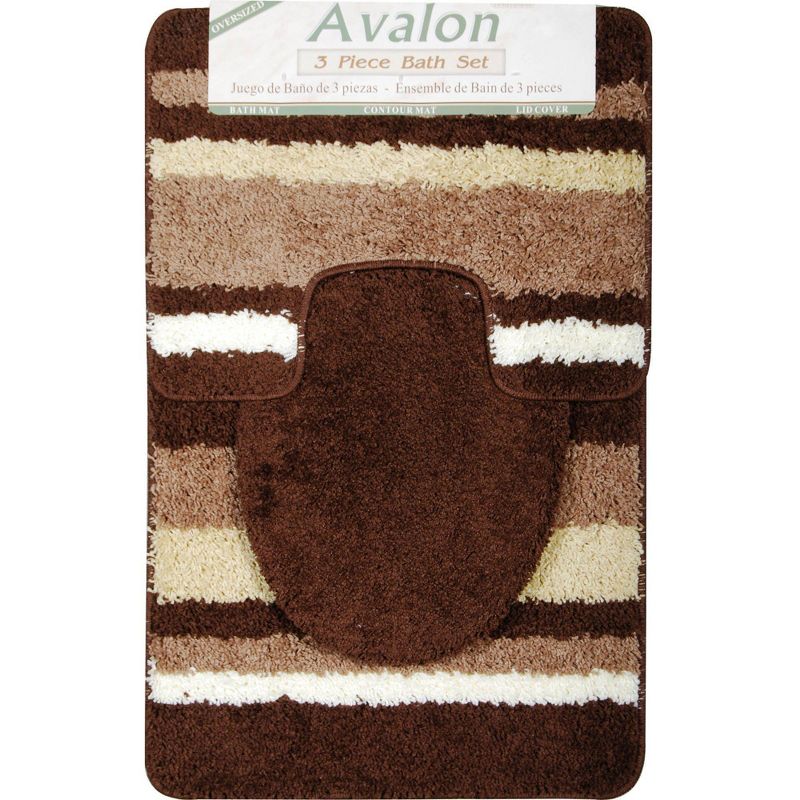 3pc Avalon Luxe Bath Set Brown/Beige - Home Dynamix