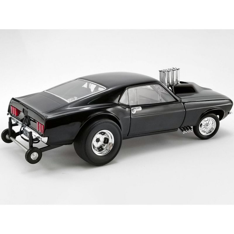 1969 Ford Mustang BOSS Gasser "Show Stopper" Triple Gloss Black Limited Edition to 396 pieces 1/18 Diecast Model Car by GMP