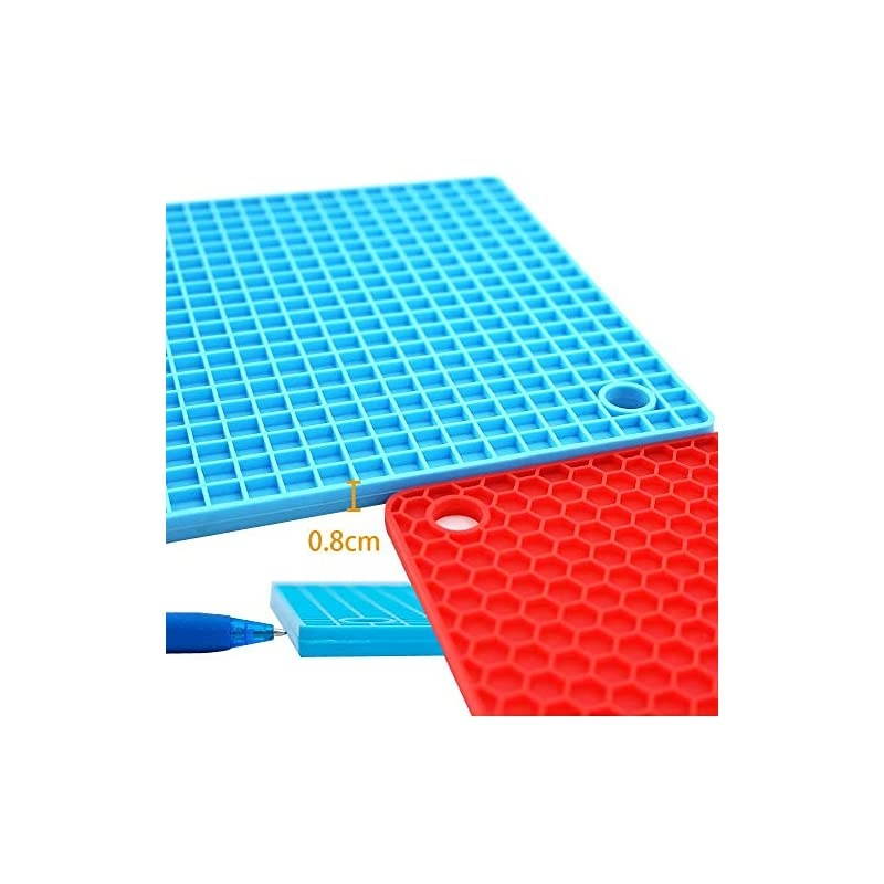 Silicone Trivet Mat (Set of 6), Non SlipOven Mitts, Durable Pot Holders, The Safest Heat Resistant Hot Pads