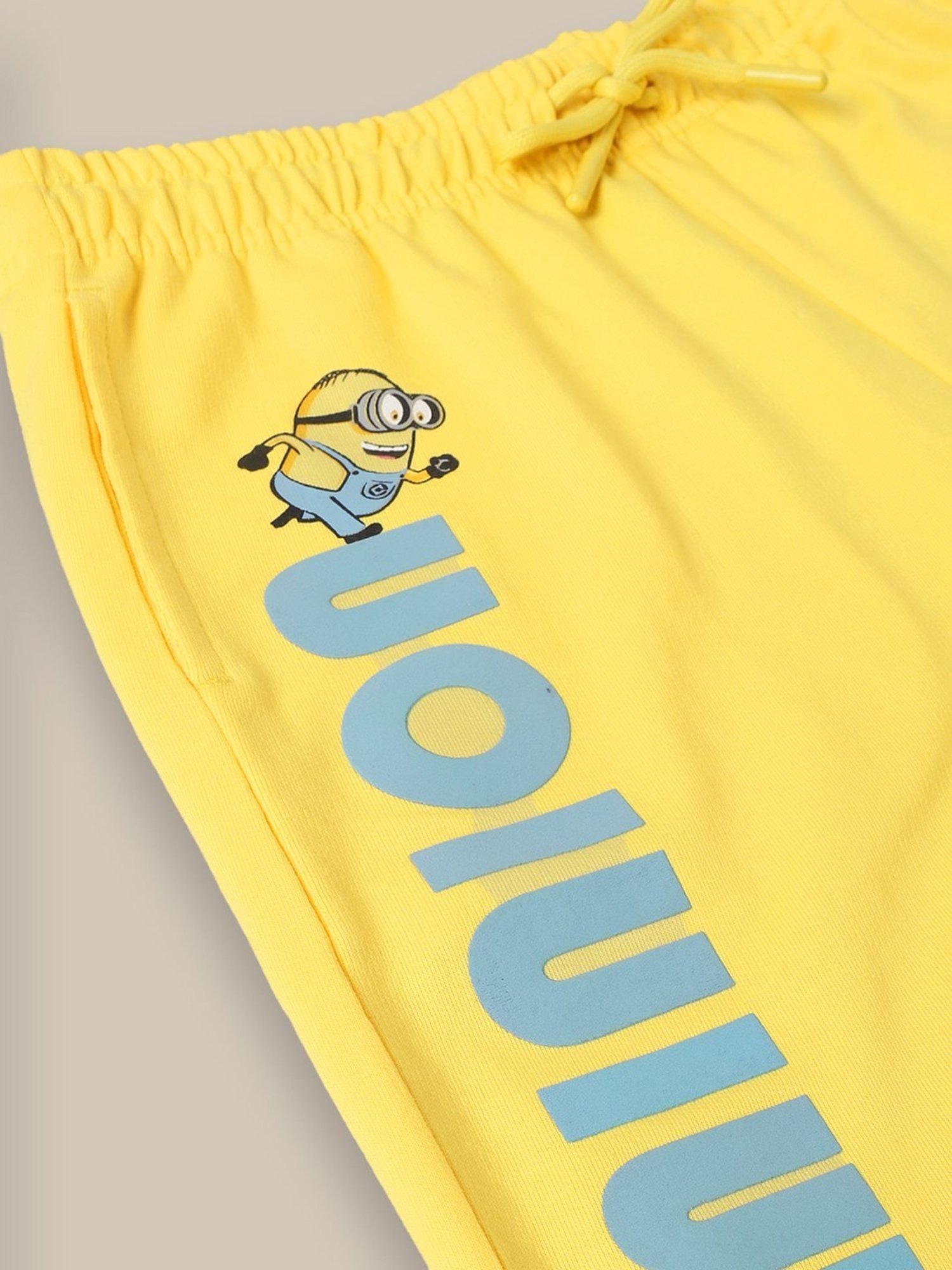 Kidsville Yellow Printed Minions Shorts