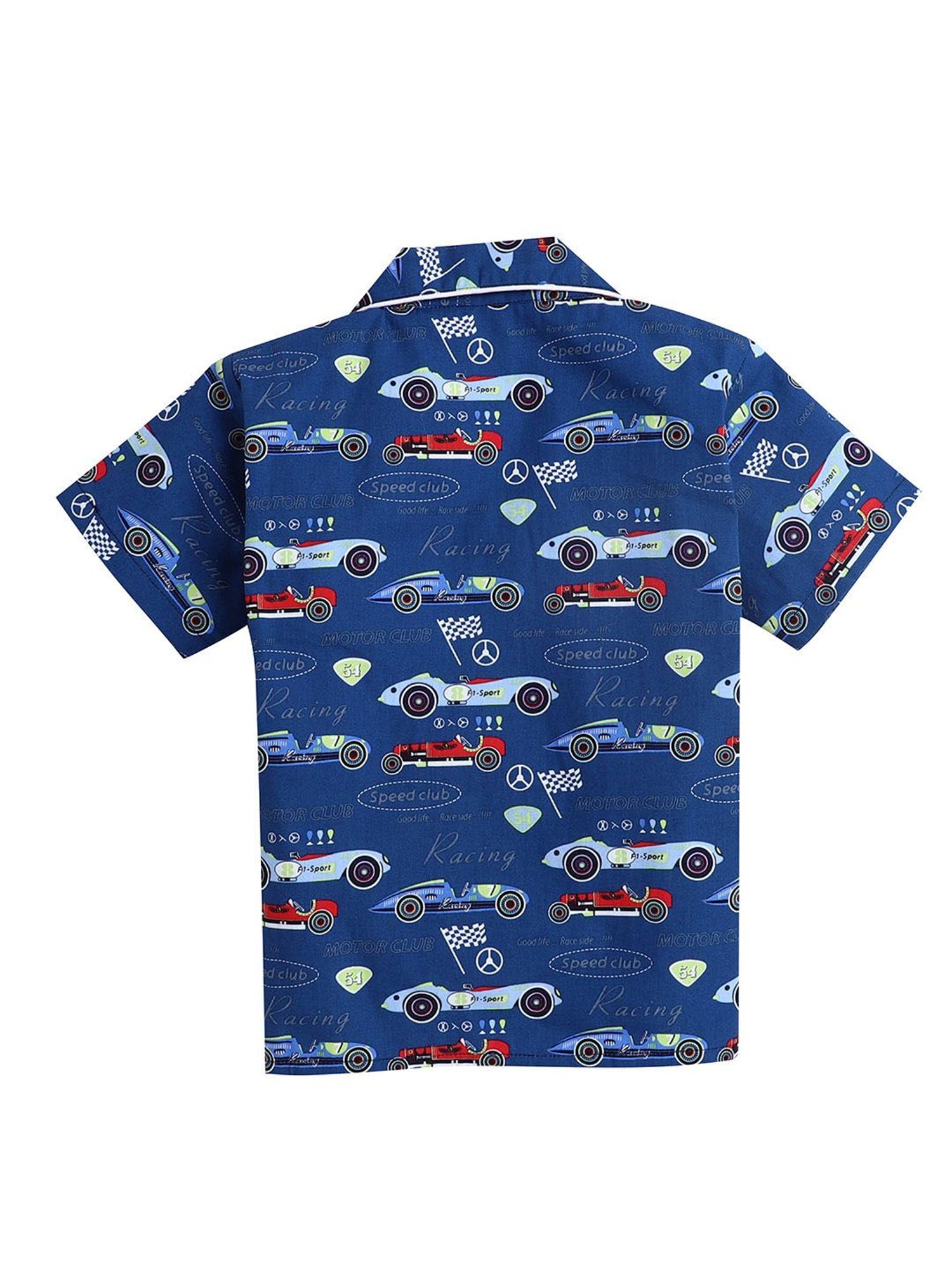The Magic Wand Boys Blue Printed Shirt with Shorts