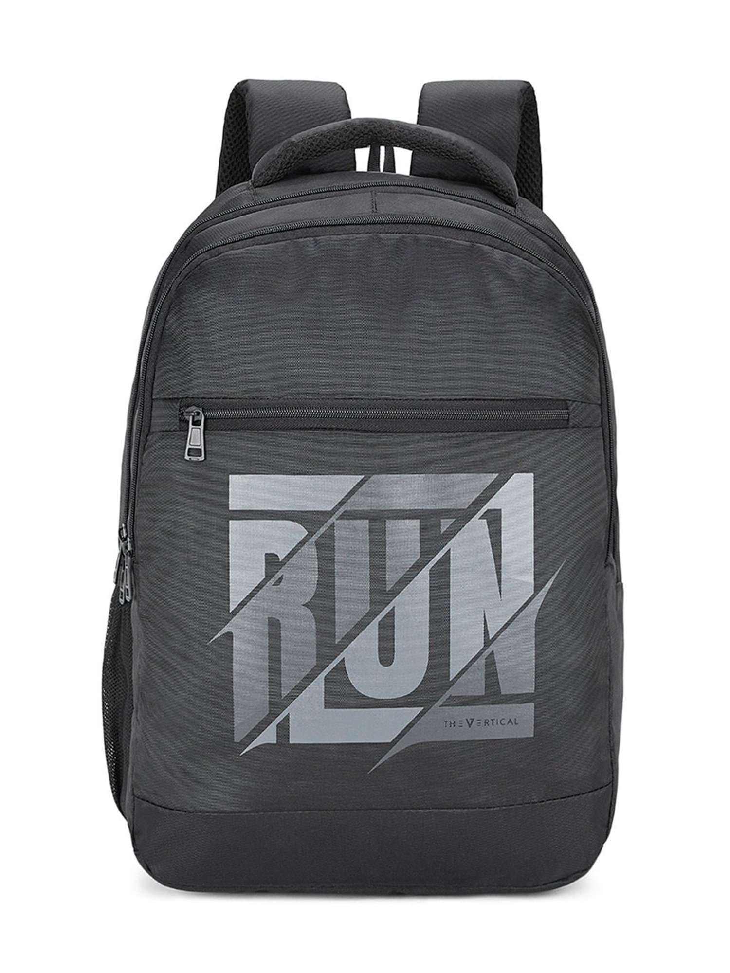 The Vertical Run Devin Black Textured Medium Laptop Backpack