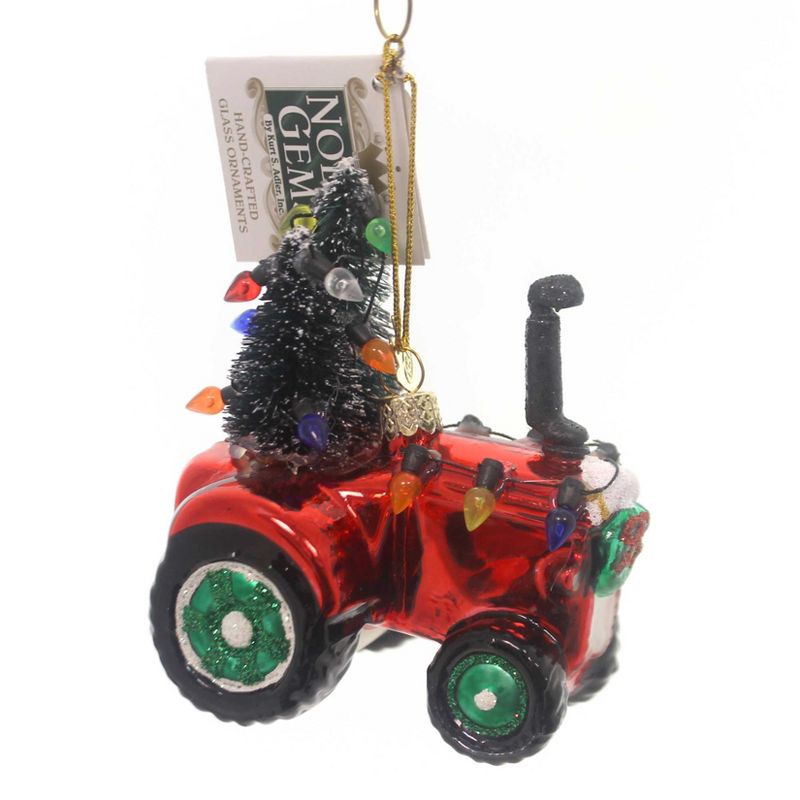 Noble Gems Tractor With  Tree Ornament Merry Christmas  -  Tree Ornaments