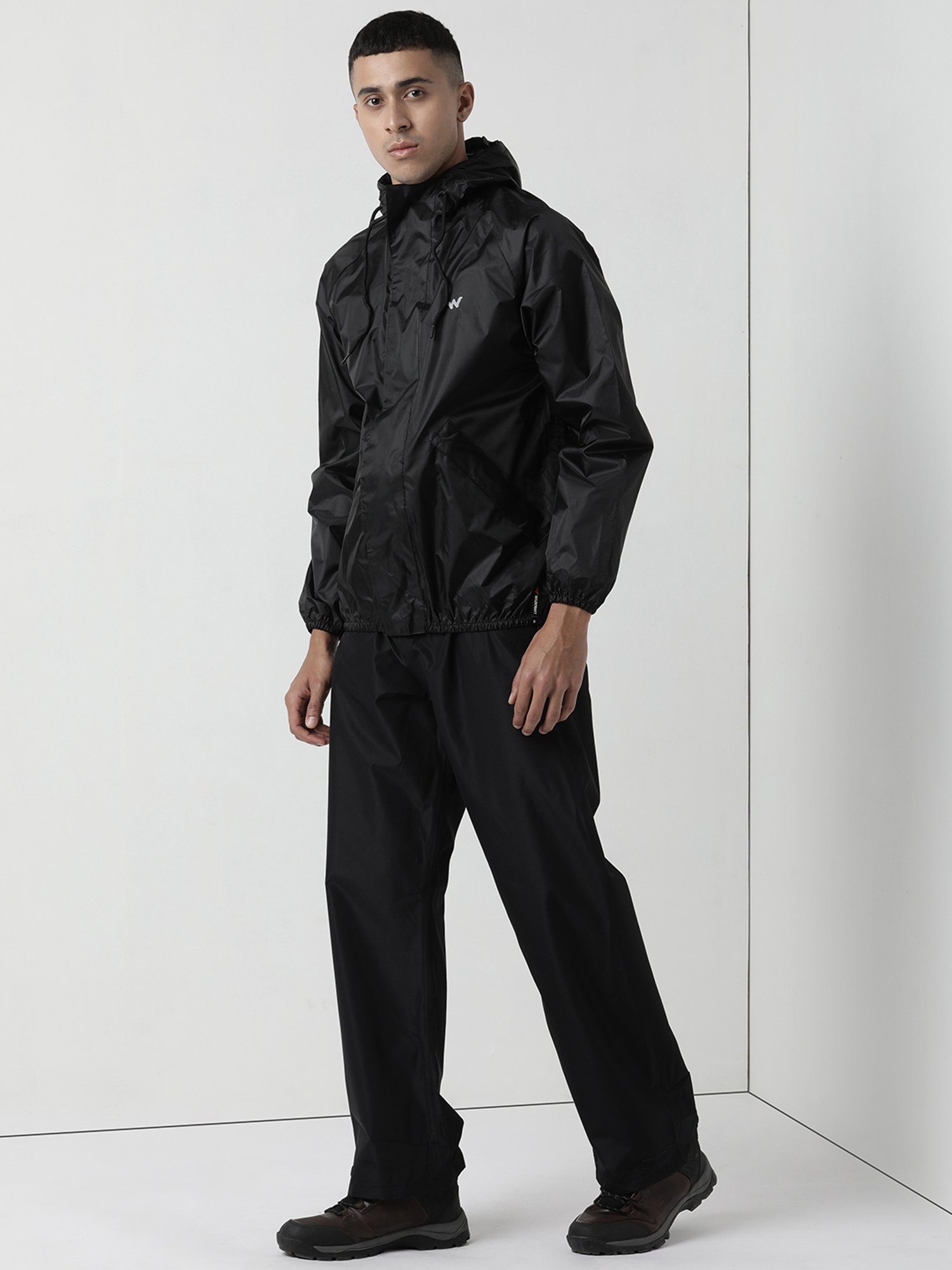 Wildcraft Black Hooded Raincoat Set