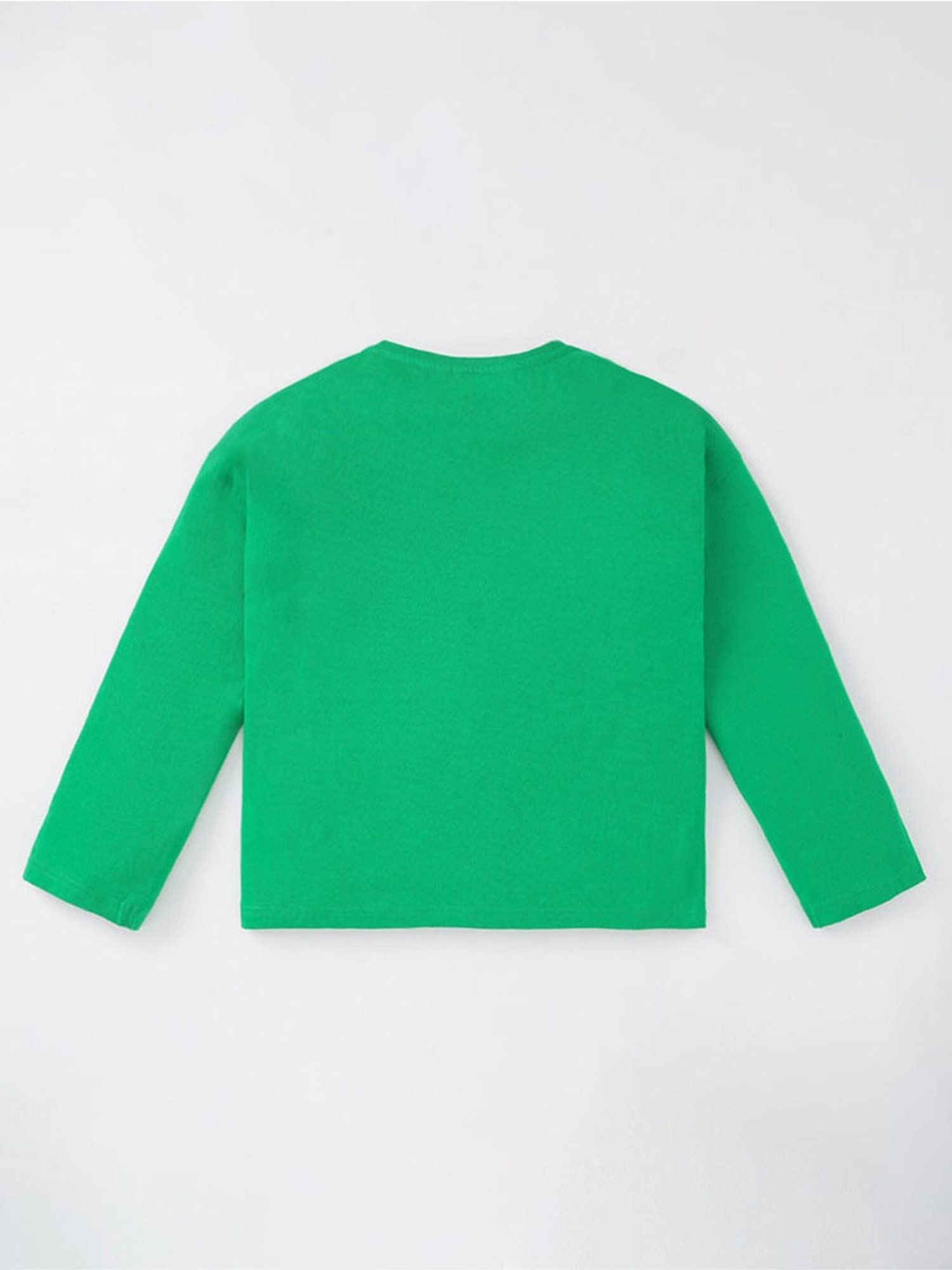 Edheads Kids Green Cotton Printed Full Sleeves T-Shirt