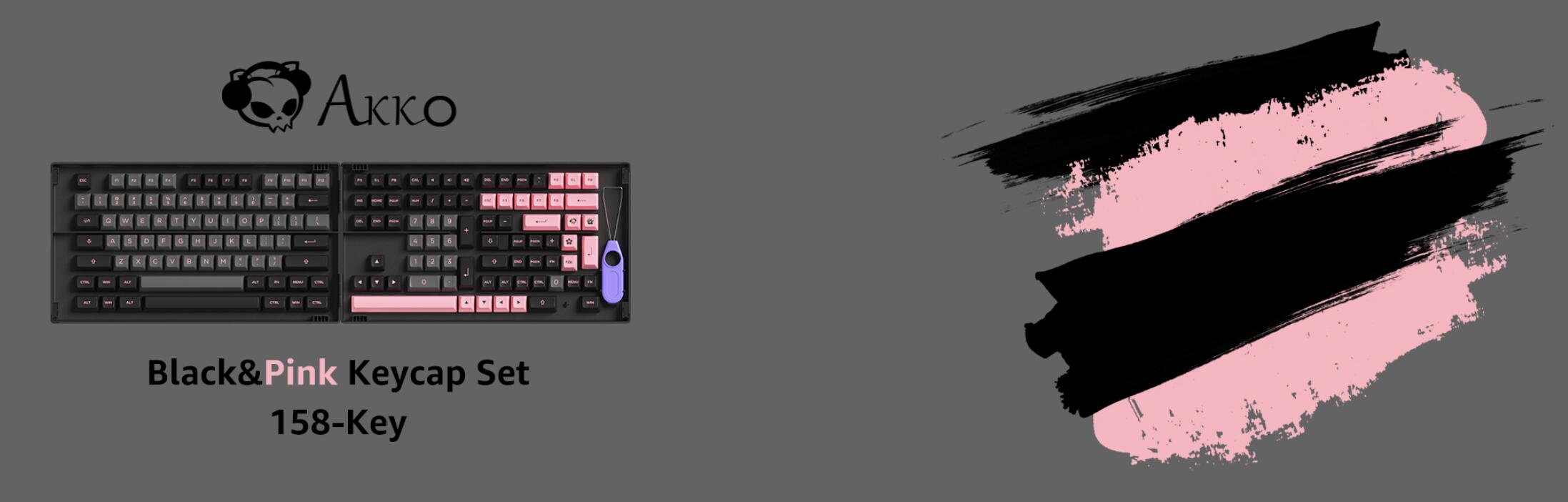 Akko Carbon Retro 158-Key ASA Profile PBT Double-Shot Full Keycap Set for Mechanical Keyboards with Collection Box