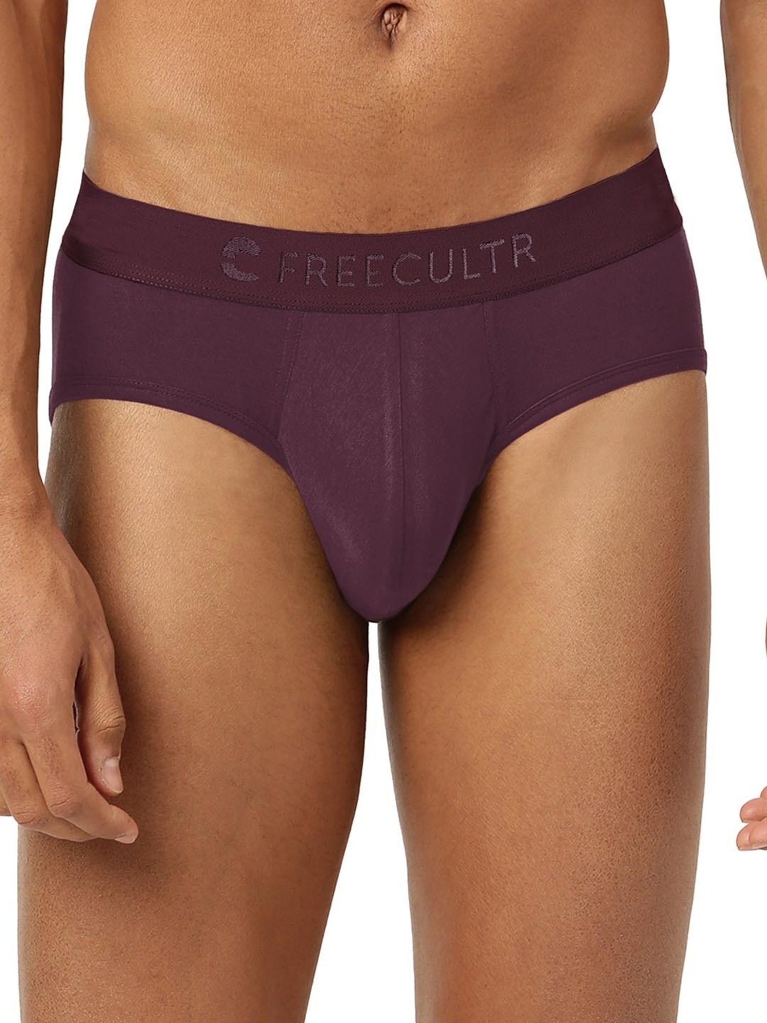 Freecultr Avocado Green & Port Wine Comfort Fit Briefs - Pack of 2