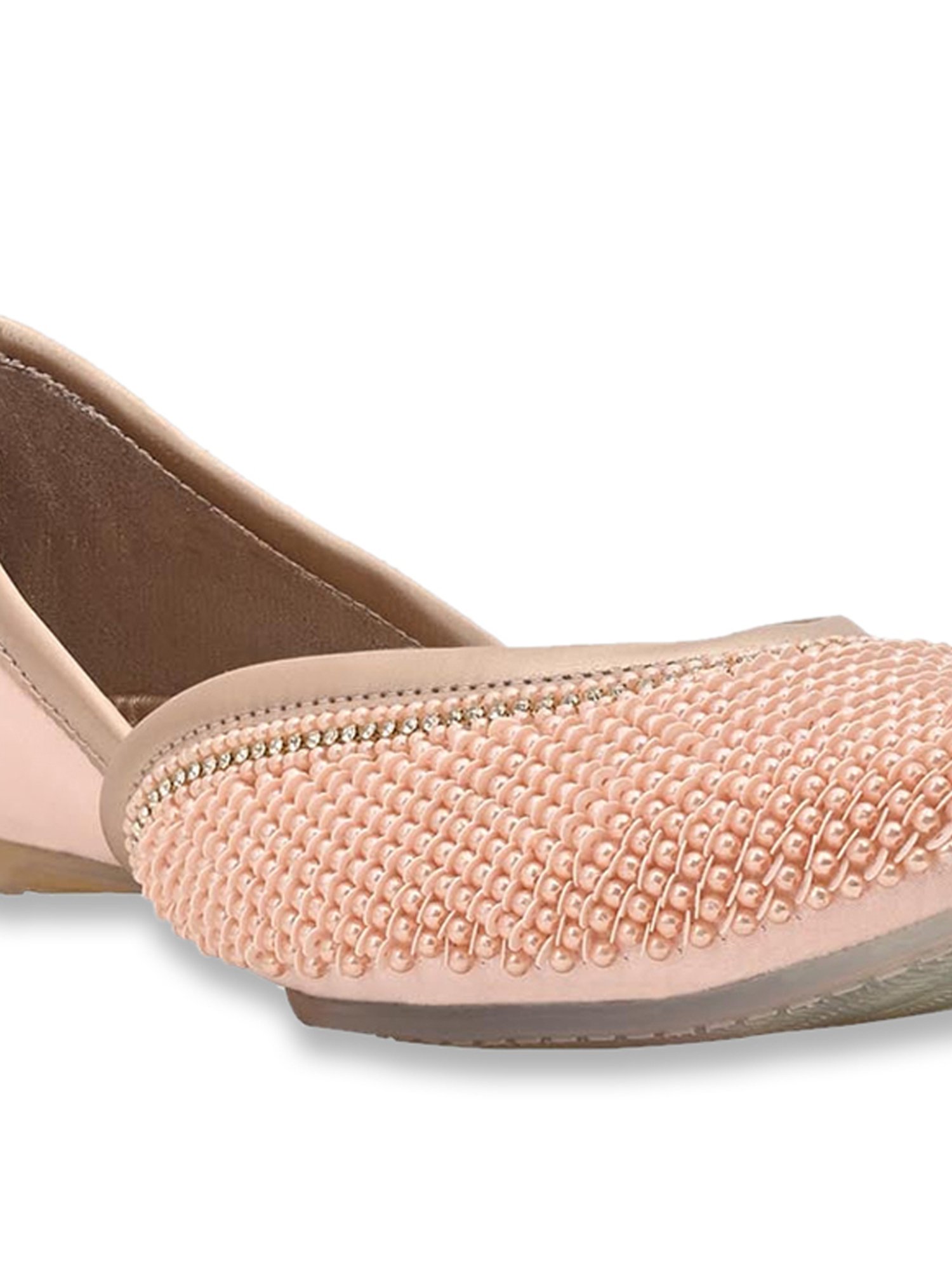 Jove Women's Peach Ethnic Juttis