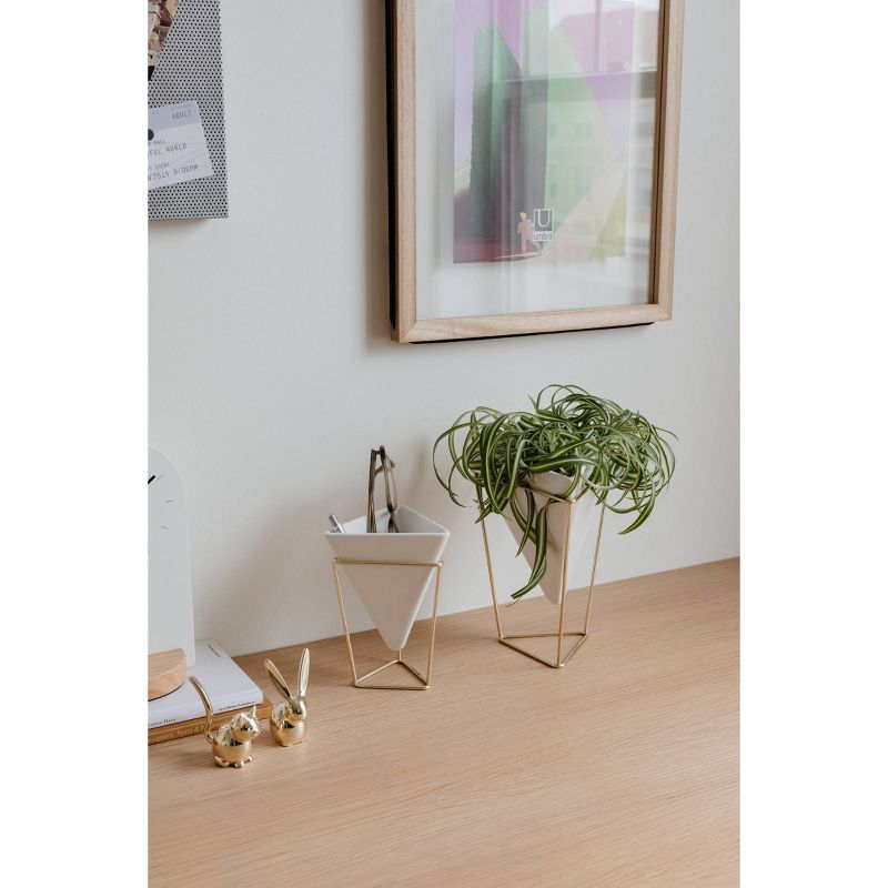 Set of 2 Trigg Tabletop Vessels White/Brass - Umbra