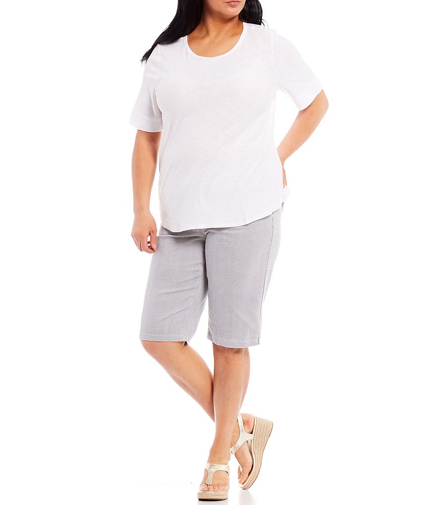 Westbound Plus Size the PARK AVE fit Stripe Skimmer Shorts
