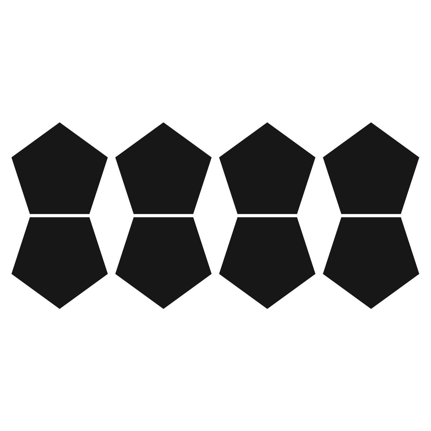 LiteMark 5.5 Inch Red Removable Pentagon Decals - Pack of 8