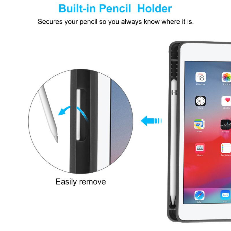 Case Compatible with iPad Mini 7.9" 2019 iPad Mini 5th Gen with Pencil Holder,Protective Case with Ultrathin Trifold PU Leather,Auto Sleep/Wake Cover Compatible for iPad Mini 5th Gen,Grey