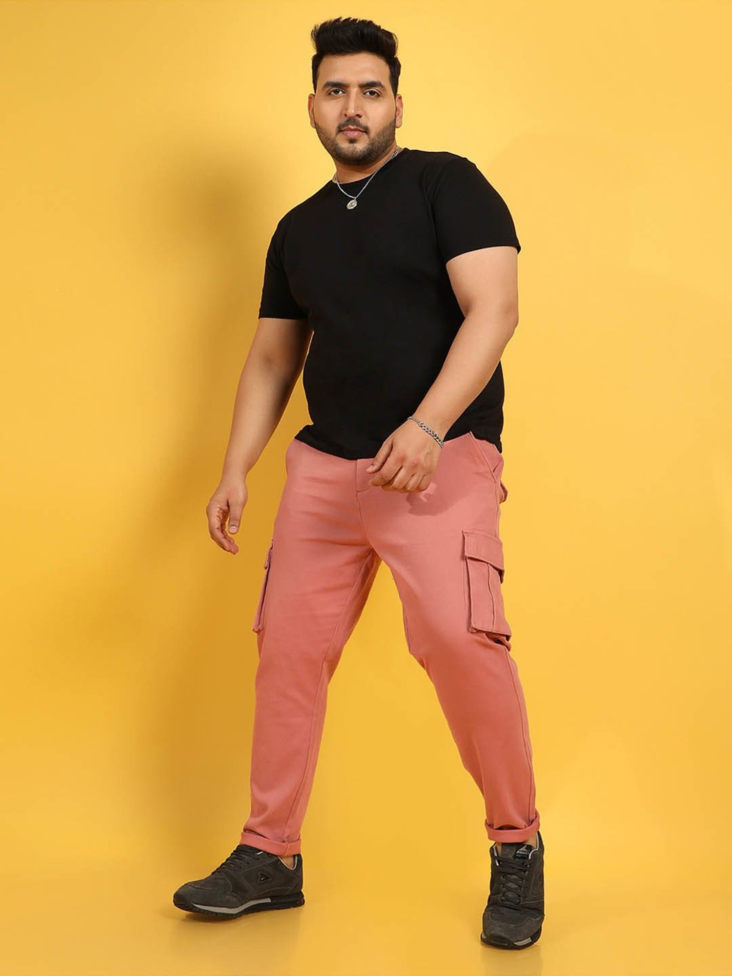 Instafab Plus Pink Regular fit Plus Size Cargos