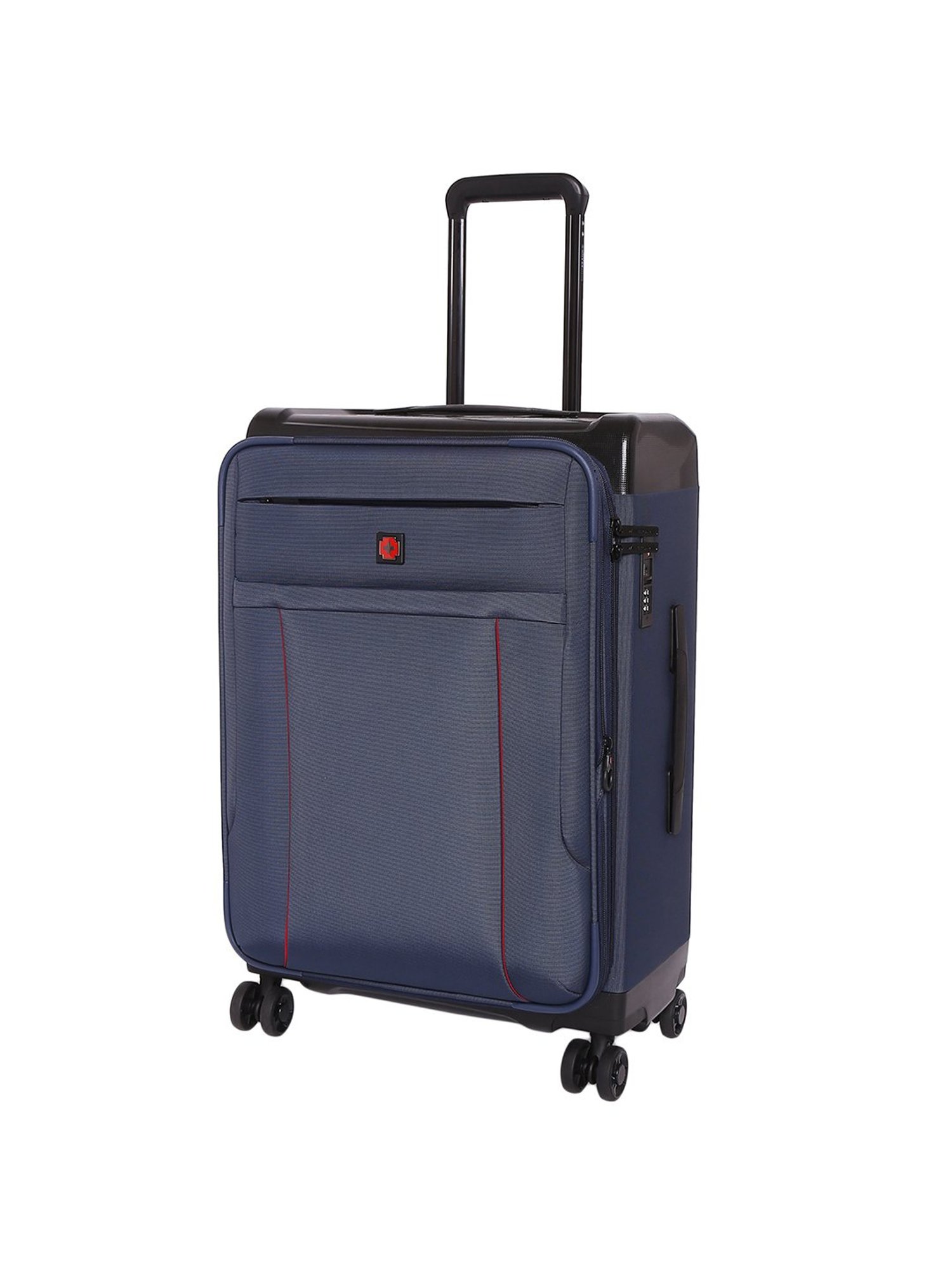 Swiss Brand Perth Navy 8 Wheel Small Hard Cabin Trolley - 54 cm