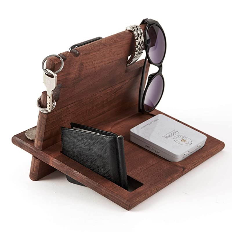 Phone Charging Station for Men ?and? Nightstand Organizer Dock - ?for All iPhone, Android Devices - en Bedside Stand