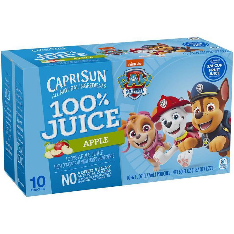 Capri Sun 100% Apple Juice Paw Patrol - 10pk/6 fl oz Pouches