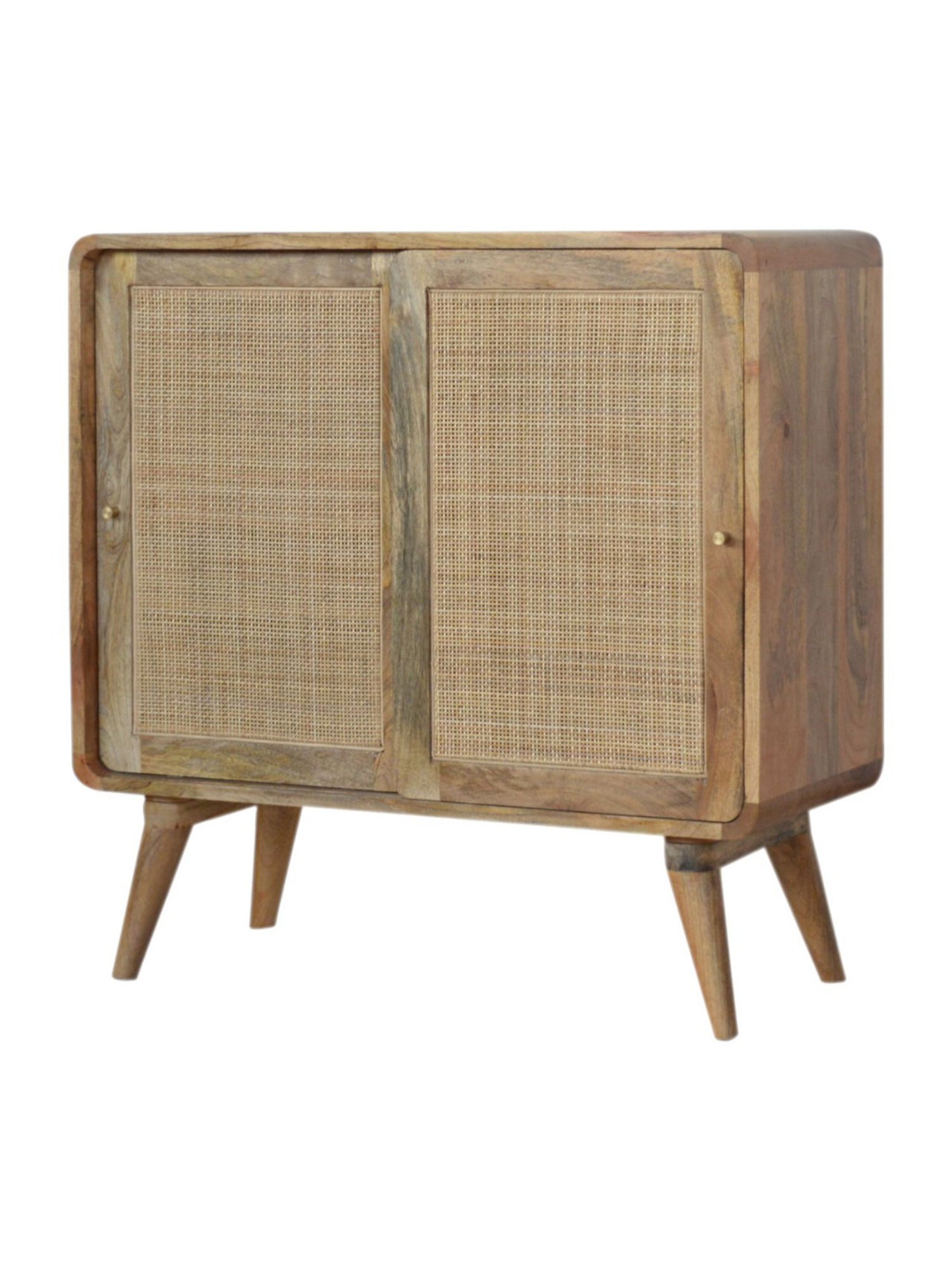 Fabindia Brown Sheesham Wood Textured Cabinet