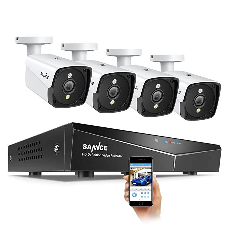 POE Security Camera System for 24/7 Recording, 4X5MP(2560TVL) XPOE Indoor Outdoor Security Cameras with 5MP DVR, 100FT Night Vision, Free Phone App&PC Remote, No Hard Drive