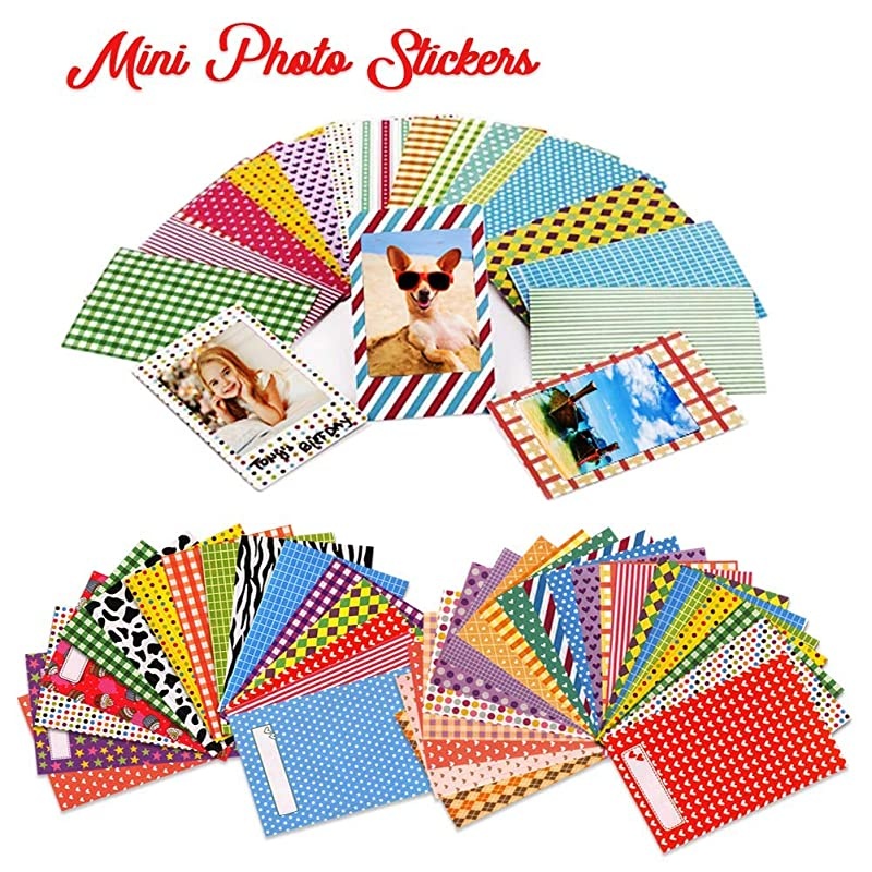 Instax Mini Instant Film 1 Pack - 20 Sheets + 60 Assorted Colorful Mini Photo Stickers for Instax Mini 9 / Mini 8 Cameras