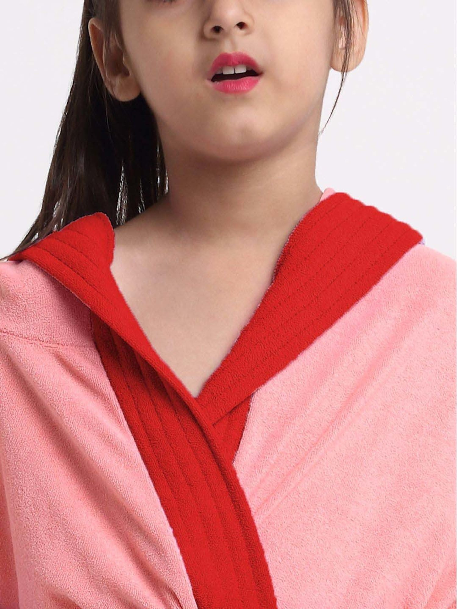 Creeva Melodious Black & Turkish Micro Terry 225 GSM Kids Hooded Bathrobe 4-5 Years With Pocket