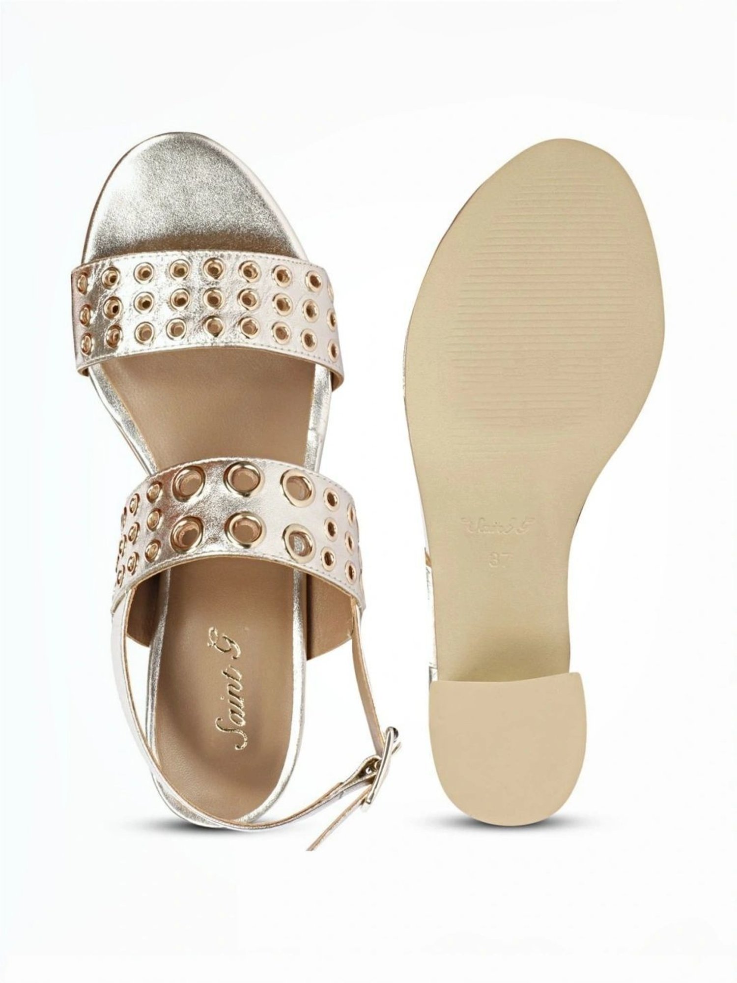 Saint G Women's Platin Metallic Back Strap Sandals