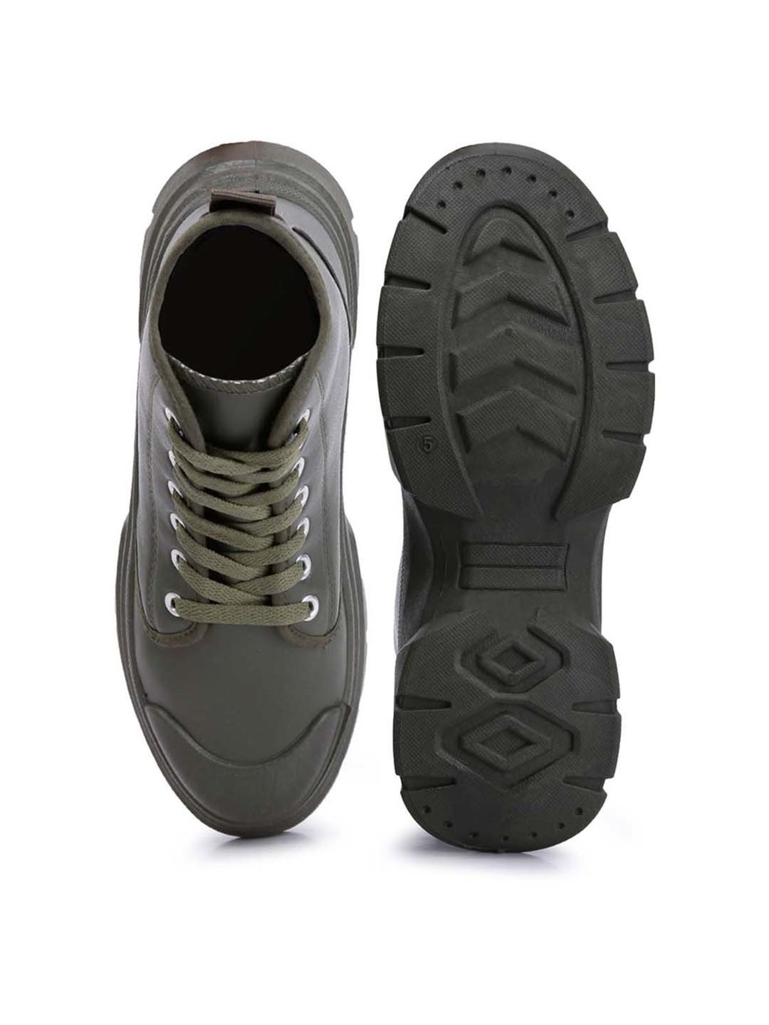 London Rag Women's Khaki Derby Boots