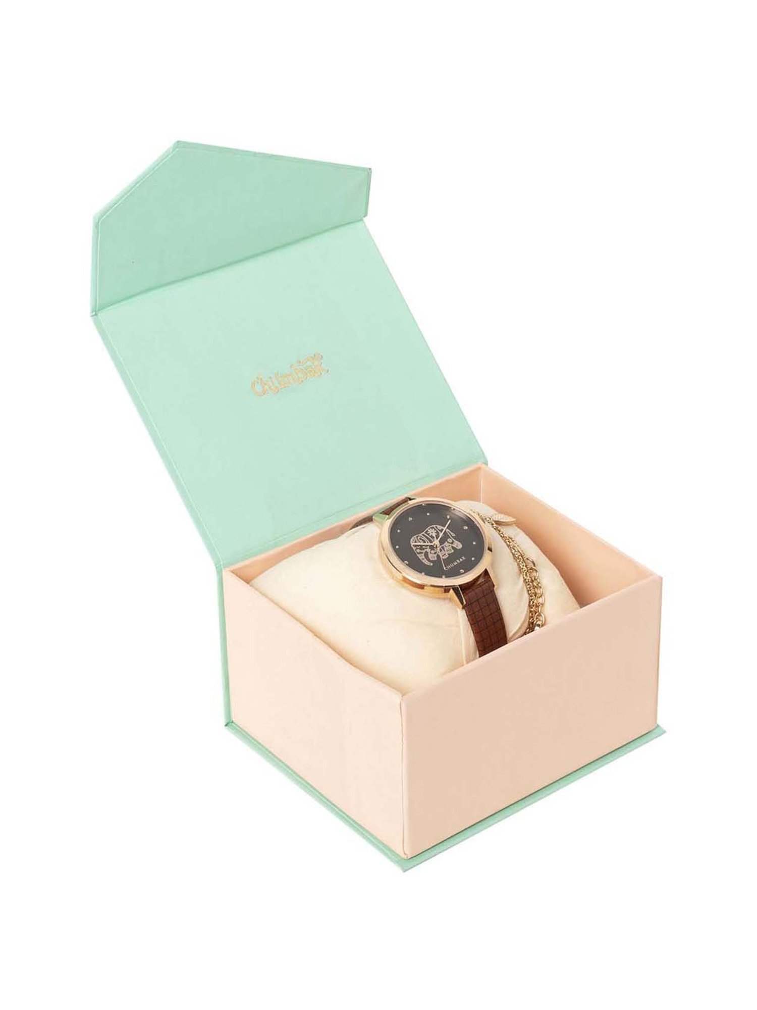 Chumbak UY3 Fantastical Elephant Analog Watch for Women with Bracelet Set Combo