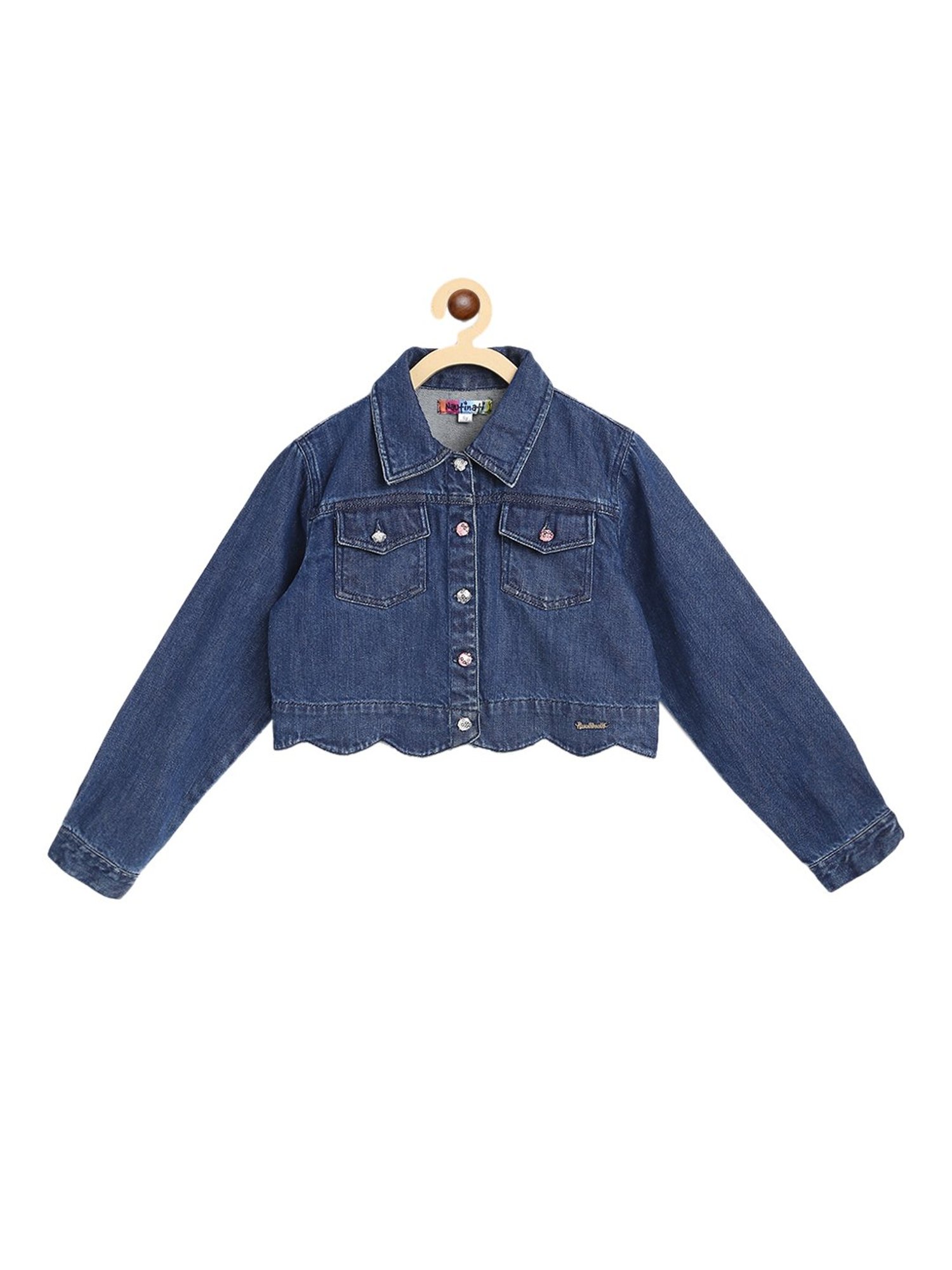 Nauti Nati Kids Blue Solid Jacket
