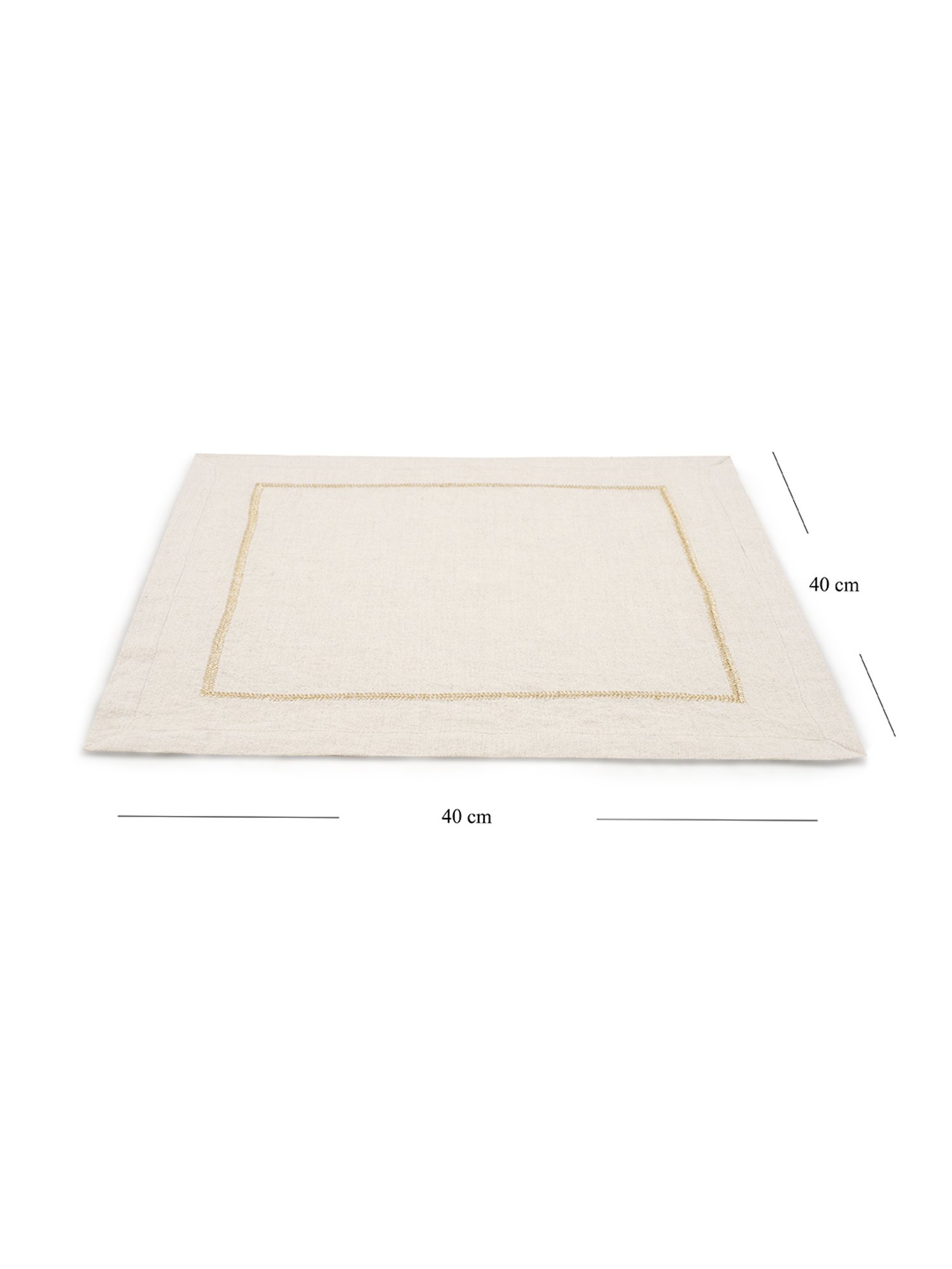 Pure Home and Living Beige Linen Embroidery Table Napkins