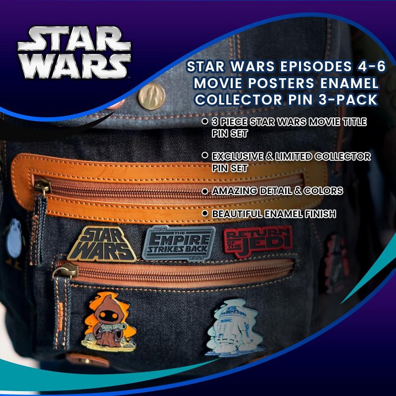 SalesOne LLC Star Wars Episodes 4-6 Movie Posters Enamel Collector Pin 3-Pack